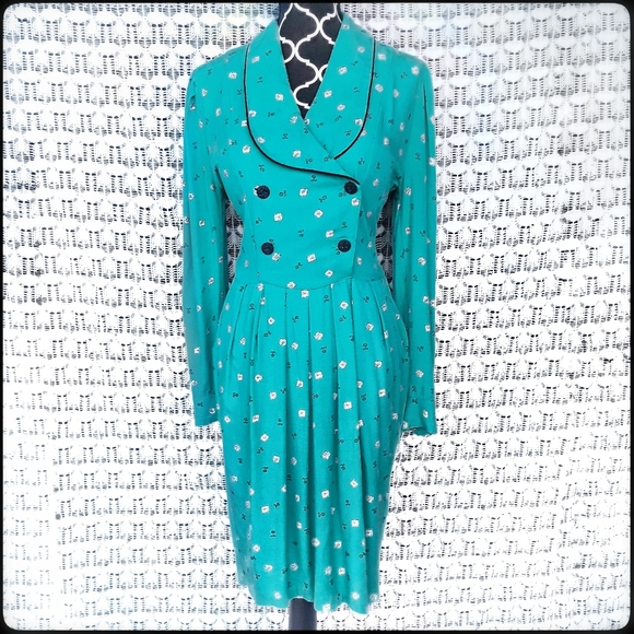 Vintage Dresses & Skirts - Vintage Ivy Impressions rockabilly pin up dress